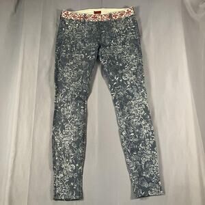 Mother The Looker Jeans Womens 27 Blue Floral Skinny Denim Tied & True Made USA